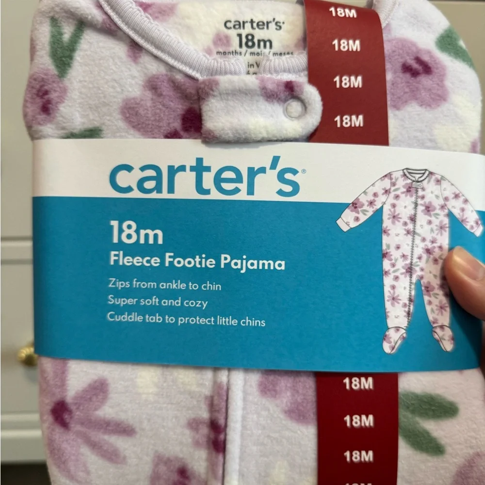 CARTERS fleece footed pajamas - Picture 2 of 7